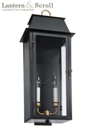 wall mount light lantern black copper bronze brass interior electric exterior gas scroll